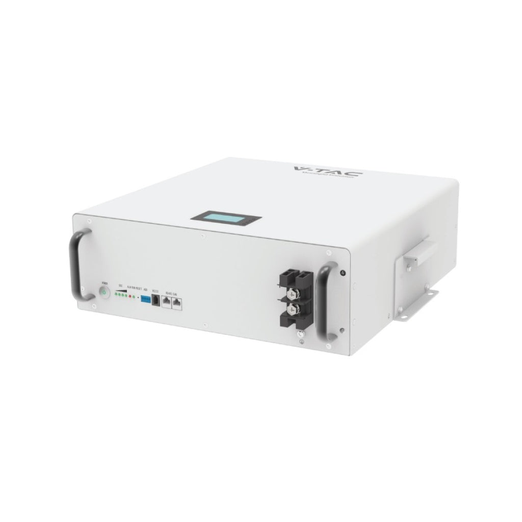 V-TAC Batteria di Accumulo 5.12kWh al Litio-Ferro-Fosfato LiFePO4 BMS Integrato per Inverter Fotovoltaici CEI 0-21 51.2V 100Ah Garanzia 10 Anni V-TAC Batteria di Accumulo 5.12kWh al Litio-Ferro-Fosfato LiFePO4 BMS Integrato per Inverter Fotovoltaici CEI 0-21 51.2V 100Ah Garanzia 10 Anni